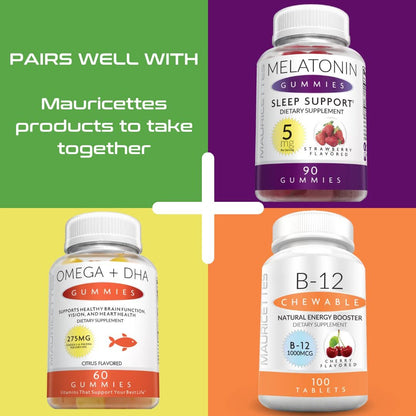 Mauricettes Kautabletten Vitamin D3 mit K2 – 2-in-1 Knochen- & Herzgesundheit – Immunbooster – Natürlicher Kirschgeschmack – 90 Tabletten für Erwachsene & Kinder