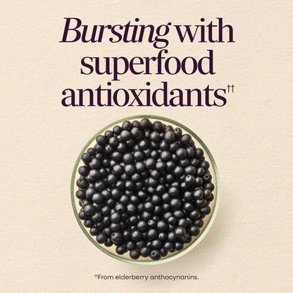 Nature's Way Sambucus Kids Holunderbeeren Immun-Gummis – Tägliche Immununterstützung mit Holunderbeerenextrakt, Vitamin C und Zink für Kinder ab 2 Jahren*, 60 Gummis