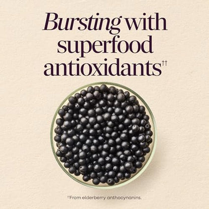 Nature's Way Sambucus Kids Holunderbeeren Immun-Gummis – Tägliche Immununterstützung mit Holunderbeerenextrakt, Vitamin C und Zink für Kinder ab 2 Jahren*, 60 Gummis