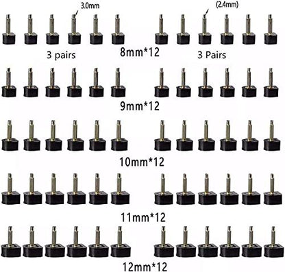 TcJ-Chen YEHAM 30 Paar Damen High Heel Schuh Ersatzspitzen (5 verschiedene Größen, 2 verschiedene Stiftdurchmesser) mit 15 cm Absatz-Zange zur Schuhreparatur