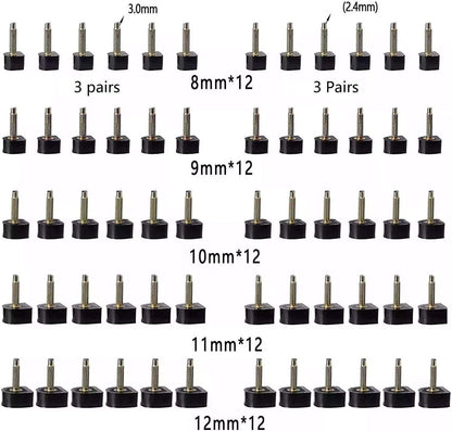 TcJ-Chen YEHAM 30 Paar Damen High Heel Schuh Ersatzspitzen (5 verschiedene Größen, 2 verschiedene Stiftdurchmesser) mit 15 cm Absatz-Zange zur Schuhreparatur