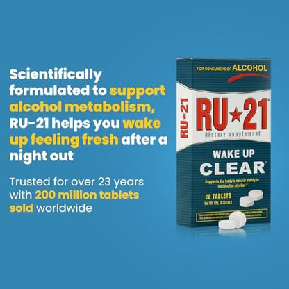 RU-21 – Das Nahrungsergänzungsmittel für genussvolles Feiern und einen klaren Morgen | Unterstützt die Leberfunktion | Seit über 23 Jahren bewährt | Hergestellt in den USA (20 Tabletten, 10 Portionen)