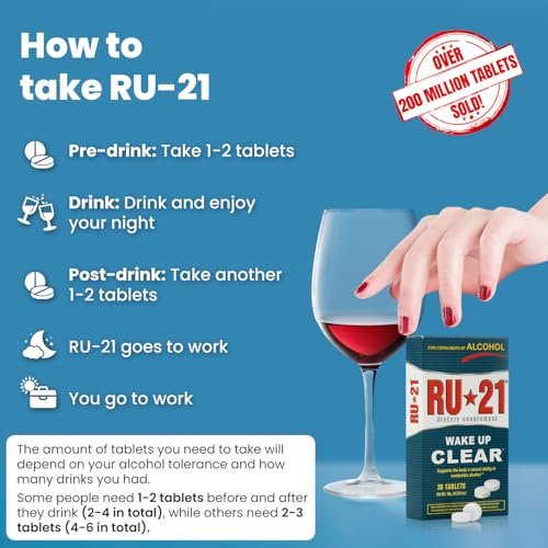 RU-21 – Das Nahrungsergänzungsmittel für genussvolles Feiern und einen klaren Morgen | Unterstützt die Leberfunktion | Seit über 23 Jahren bewährt | Hergestellt in den USA (20 Tabletten, 10 Portionen)