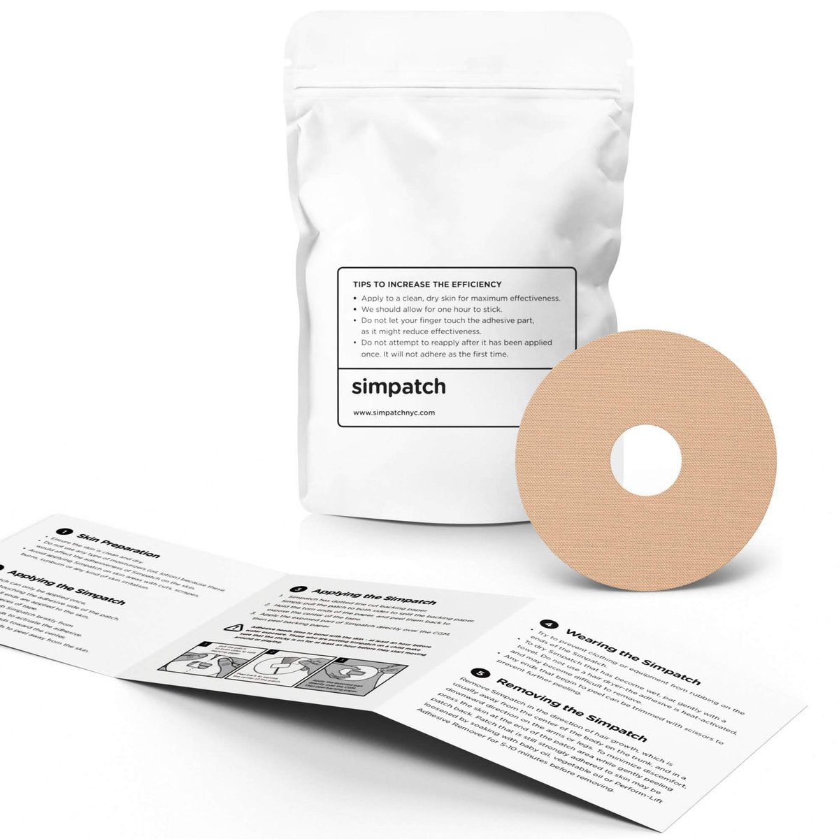 SIMPATCH Universal Patch, 0,8 Zoll Loch – 30 Pflaster in Beige