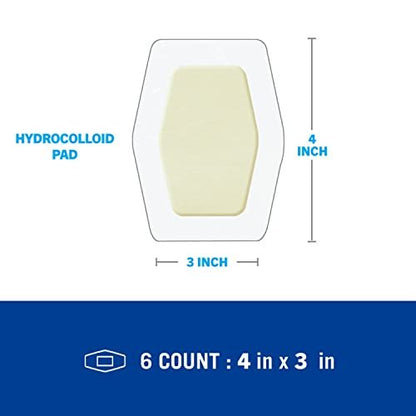 Nexcare Advanced Healing Hydrokolloid-Pads, Gel-Pad hilft Schmerzen zu lindern und Wundflüssigkeit aufzunehmen, dehnbarer Wundverband haftet auf feuchter Haut - 6 Pads