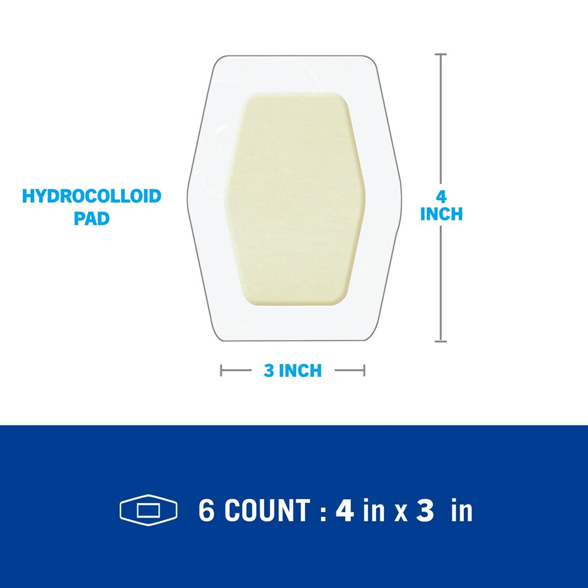 Nexcare Advanced Healing Hydrokolloid-Pads, Gel-Pad hilft Schmerzen zu lindern und Wundflüssigkeit aufzunehmen, dehnbarer Wundverband haftet auf feuchter Haut - 6 Pads