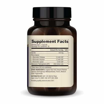 Dr. Mercola Gallenblasen-Enzyme – Unterstützung für Gallenblase & Verdauung – mit Pankreasprotease, Amylase & Lipase – Non-GMO, glutenfrei & sojafrei – 30 Kapseln mit verzögerter Freisetzung (30 Portionen)