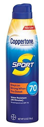 Coppertone Continuous Spray Sonnenschutz LSF 70 Sport 5,5 oz (162 ml) (2er-Pack)