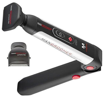 MANGROOMER Ersatz-Aufsatz für Rückenhaartrimmer – Kompletter Scherkopf mit Stoßdämpfer und sanfter Scherfolie (2-teilig, schwarz)