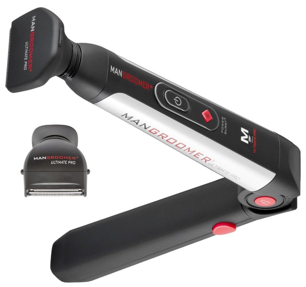 MANGROOMER Ersatz-Aufsatz für Rückenhaartrimmer – Kompletter Scherkopf mit Stoßdämpfer und sanfter Scherfolie (2-teilig, schwarz)