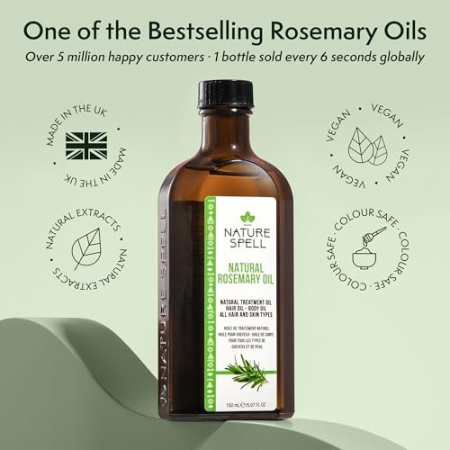 Nature Spell Rosmarinöl für Haarwachstum, vorverdünntes Haar- und Kopfhautöl pflegt trockenes, geschädigtes Haar, für Frauen und Männer, 150 ml