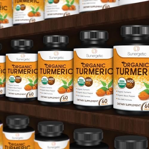 USDA Bio Kurkuma Ergänzung mit Bio Kurkuma & Bio Schwarzem Pfeffer – 1.400 mg Kurkuma pro Portion – 60 Kapseln (1er Pack)