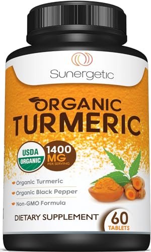 USDA Bio Kurkuma Ergänzung mit Bio Kurkuma & Bio Schwarzem Pfeffer – 1.400 mg Kurkuma pro Portion – 60 Kapseln (1er Pack)
