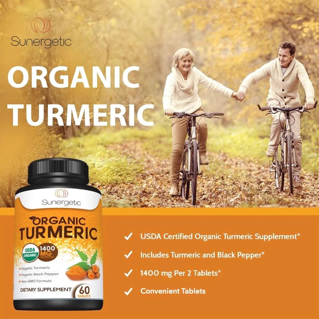 USDA Bio Kurkuma Ergänzung mit Bio Kurkuma & Bio Schwarzem Pfeffer – 1.400 mg Kurkuma pro Portion – 60 Kapseln (1er Pack)