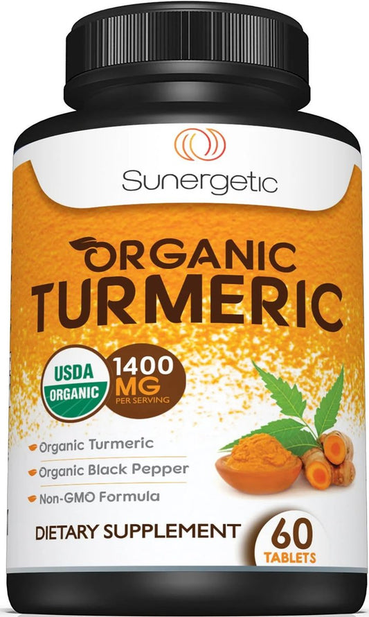 USDA Bio Kurkuma Ergänzung mit Bio Kurkuma & Bio Schwarzem Pfeffer – 1.400 mg Kurkuma pro Portion – 60 Kapseln (1er Pack)