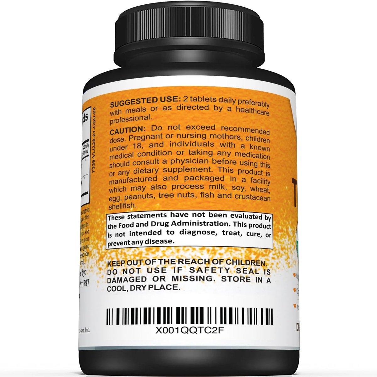 USDA Bio Kurkuma Ergänzung mit Bio Kurkuma & Bio Schwarzem Pfeffer – 1.400 mg Kurkuma pro Portion – 60 Kapseln (1er Pack)