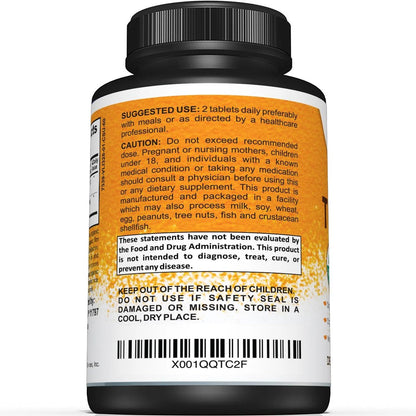 USDA Bio Kurkuma Ergänzung mit Bio Kurkuma & Bio Schwarzem Pfeffer – 1.400 mg Kurkuma pro Portion – 60 Kapseln (1er Pack)