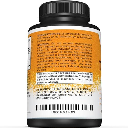 USDA Bio Kurkuma Ergänzung mit Bio Kurkuma & Bio Schwarzem Pfeffer – 1.400 mg Kurkuma pro Portion – 60 Kapseln (1er Pack)