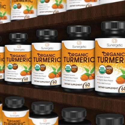 USDA Bio Kurkuma Ergänzung mit Bio Kurkuma & Bio Schwarzem Pfeffer – 1.400 mg Kurkuma pro Portion – 60 Kapseln (1er Pack)