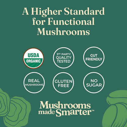 Four Sigmatic Bio-Pilz-Mischung für die Darmgesundheit | Organischer Pilzpulver-Komplex mit Truthahnschwanz, Löwenmähne, Cordyceps, Chaga, Probiotika und mehr | Natürliches Immununterstützungs-Supplement | 30 Portionen