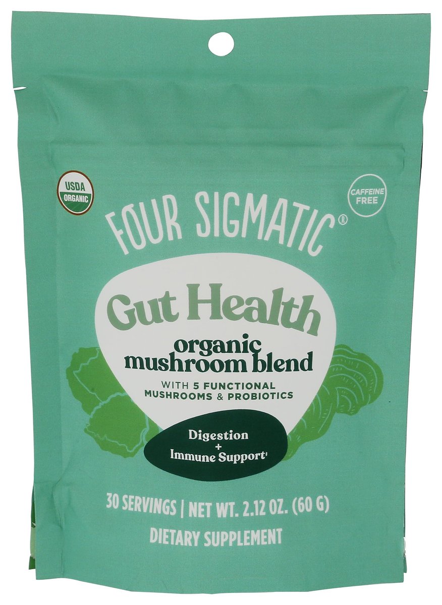 Four Sigmatic Bio-Pilz-Mischung für die Darmgesundheit | Organischer Pilzpulver-Komplex mit Truthahnschwanz, Löwenmähne, Cordyceps, Chaga, Probiotika und mehr | Natürliches Immununterstützungs-Supplement | 30 Portionen