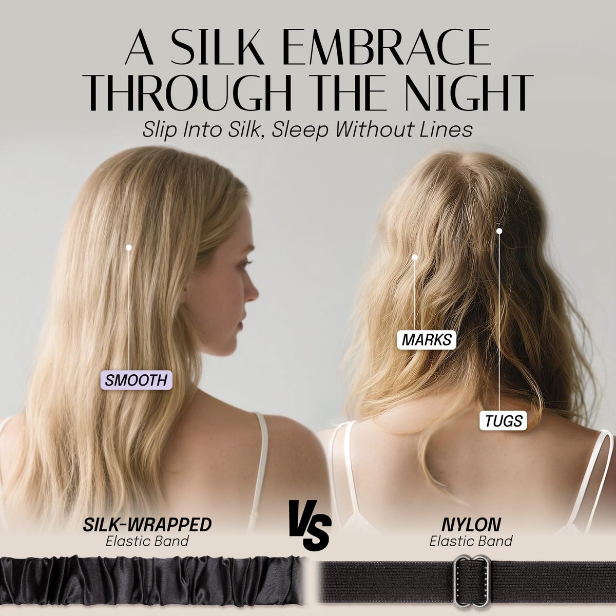 OLESILK Seiden Schlafmaske für Damen und Herren – Doppellagige Seidenfüllung, verstellbares elastisches Band, inklusive Aufbewahrungstasche und Ohrstöpsel – Ideal für Reisen, Nickerchen und erholsamen Schlaf (Schwarz)