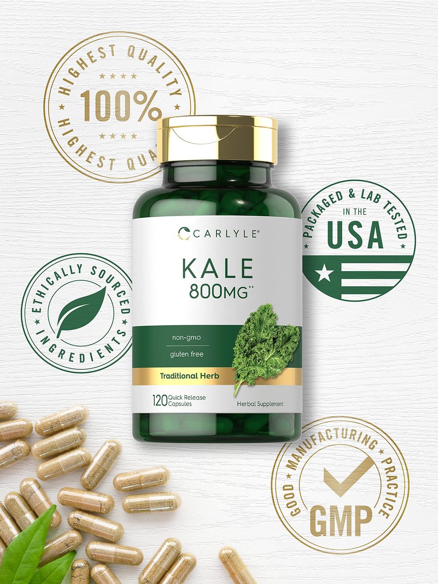 Carlyle Grünkohl Ergänzung | 120 Kapseln | Pflanzlicher Blattextrakt | Non-GMO & Glutenfrei