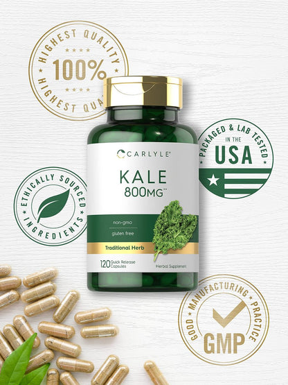 Carlyle Grünkohl Ergänzung | 120 Kapseln | Pflanzlicher Blattextrakt | Non-GMO & Glutenfrei