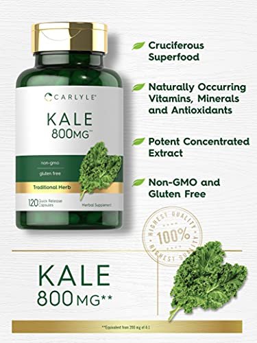 Carlyle Grünkohl Ergänzung | 120 Kapseln | Pflanzlicher Blattextrakt | Non-GMO & Glutenfrei