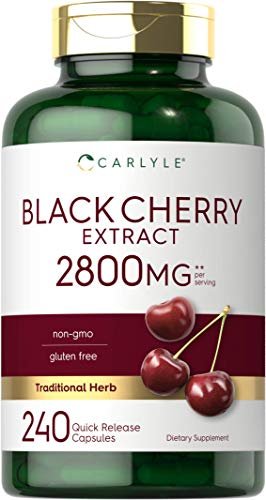 Carlyle Schwarzkirsch-Extrakt Konzentrat | 240 Kapseln | Nicht-GVO und glutenfrei | Prunus serotina Nahrungsergänzungsmittel