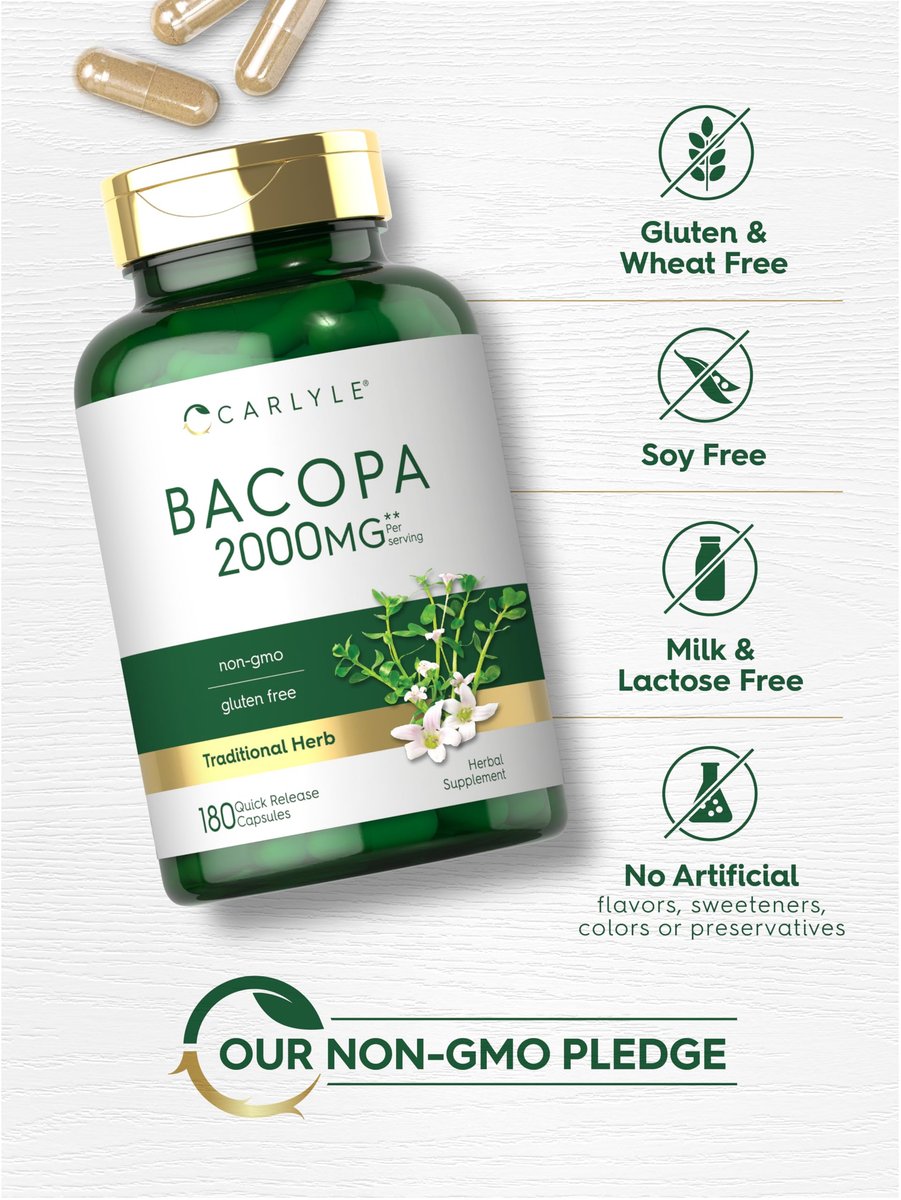 Carlyle Bacopa Monnieri Kapseln | 180 Kapseln | Glutenfrei