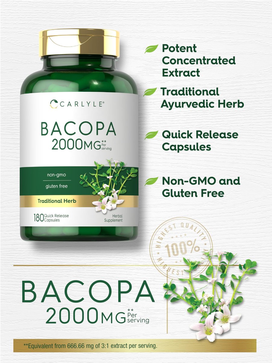 Carlyle Bacopa Monnieri Kapseln | 180 Kapseln | Glutenfrei