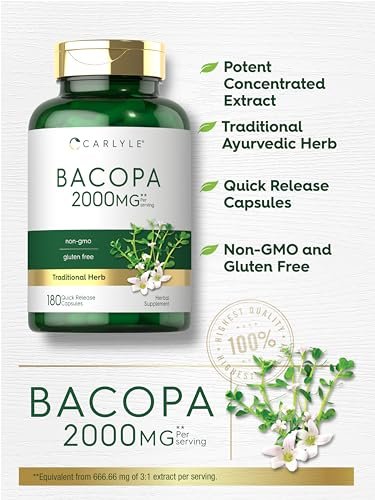 Carlyle Bacopa Monnieri Kapseln | 180 Kapseln | Glutenfrei