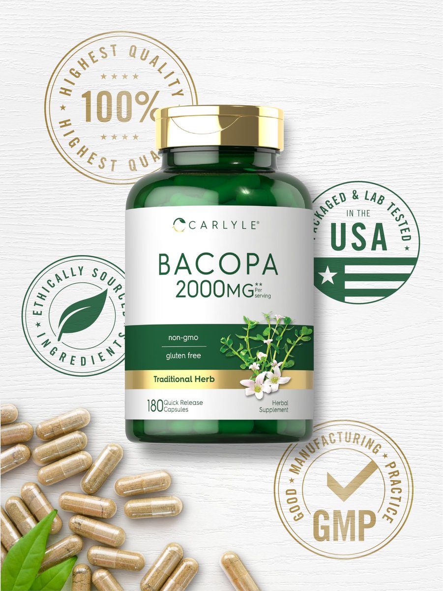 Carlyle Bacopa Monnieri Kapseln | 180 Kapseln | Glutenfrei