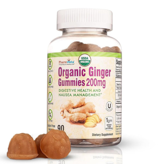 Pharmvista Bio Ingwer Gummis 200mg, 90 Stück – Für Übelkeit & Verdauung