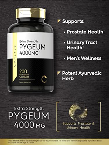 Carlyle Pygeum Africanum Rinde | 200 Kapseln | Hochwirksamer Extrakt | Non-GMO, Glutenfrei
