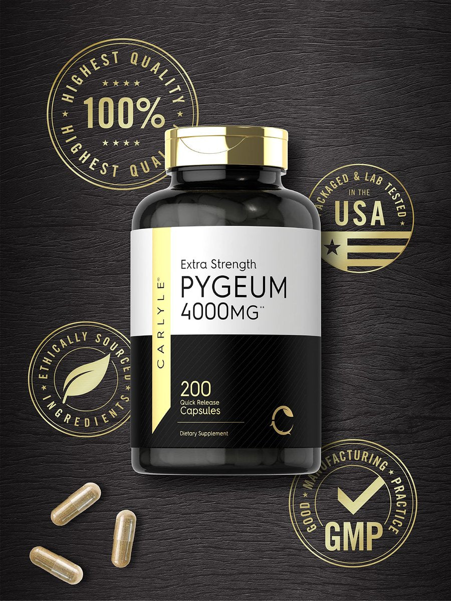 Carlyle Pygeum Africanum Rinde | 200 Kapseln | Hochwirksamer Extrakt | Non-GMO, Glutenfrei
