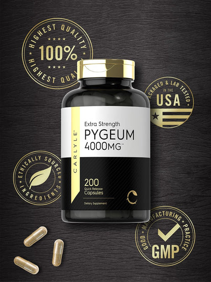 Carlyle Pygeum Africanum Rinde | 200 Kapseln | Hochwirksamer Extrakt | Non-GMO, Glutenfrei