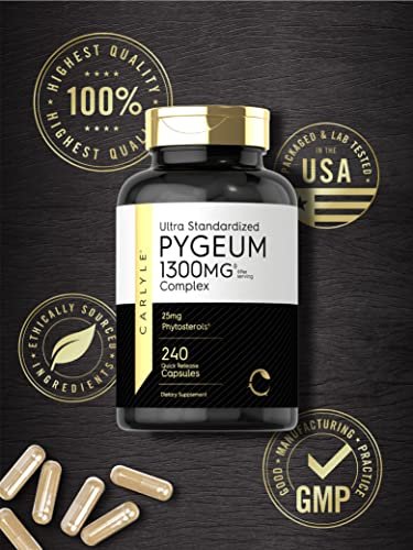 Carlyle Pygeum Supplement | 240 Kapseln | Nicht-GVO, Glutenfrei | Afrikanischer Pflaumenrinden-Extrakt