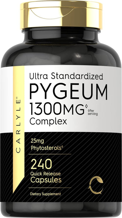 Carlyle Pygeum Supplement | 240 Kapseln | Nicht-GVO, Glutenfrei | Afrikanischer Pflaumenrinden-Extrakt