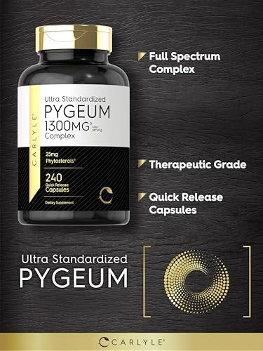 Carlyle Pygeum Supplement | 240 Kapseln | Nicht-GVO, Glutenfrei | Afrikanischer Pflaumenrinden-Extrakt