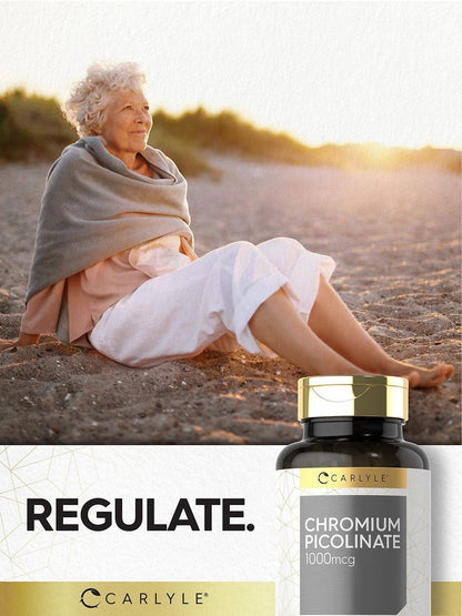 Carlyle Ultra Chrom Picolinat 1000mcg | 360 Tabletten | Vegetarisch, Non-GMO, Glutenfrei