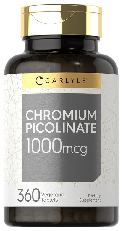 Carlyle Ultra Chrom Picolinat 1000mcg | 360 Tabletten | Vegetarisch, Non-GMO, Glutenfrei