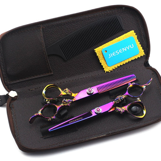 JIESENYU Professionelle Mehrfarbige Friseurschere – Haarschere aus japanischem Edelstahl, 6 Zoll, für Salon und Styling
