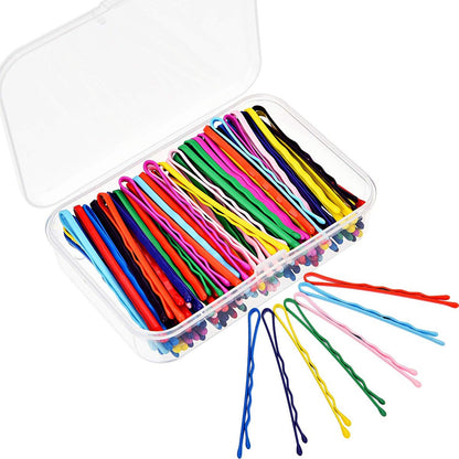 Bememo 100 Stück 5,6 cm Bunte Bobby Pin Haarspangen mit Aufbewahrungsbox für Frauen, Niedliche Farbige Haarklammern, 10 Farben