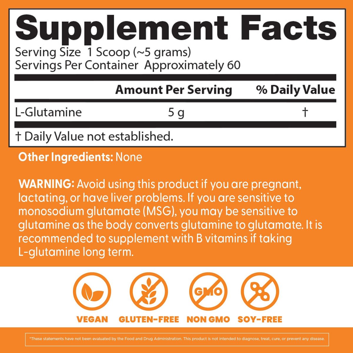 Doctor's Best Reines L-Glutamin Pulver - 5g pro Portion, Unterstützt Muskelmasse & Kraft, Nicht-GVO, Glutenfrei, Sojafrei, Vegan - 300 g