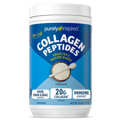 Purely Inspired Kollagenpulver, ungesüßt (20 Portionen) - 20g hydrolysierte Kollagenpeptide für Frauen & Männer - grasgefüttert & Weidehaltung unterstützt Haare, Nägel, Haut, Knochen & Gelenke