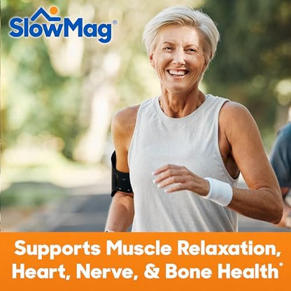 SlowMag Muscle & Heart Magnesiumchlorid-Präparat mit Calcium, 120 Tabletten, unterstützt Muskelentspannung, Herz-, Nerven- und Knochengesundheit, hohe Absorption
