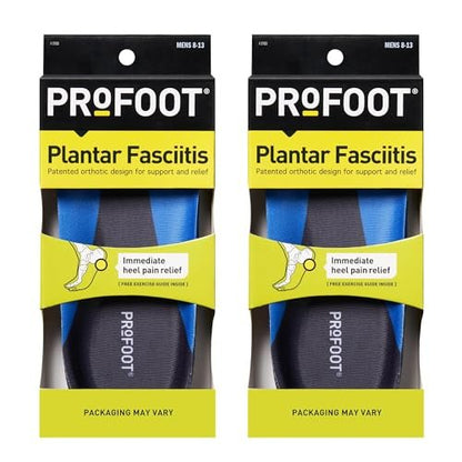 PROFOOT Plantarfasziitis Orthotische Einlagen für Herren (Größen 8-13) – Gel-Schuh-Einlagen für sofortige Fersenschmerzlinderung und Fußgewölbeunterstützung – 2 Paar Fersenpolster