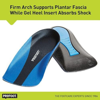 PROFOOT Plantarfasziitis Orthotische Einlagen für Herren (Größen 8-13) – Gel-Schuh-Einlagen für sofortige Fersenschmerzlinderung und Fußgewölbeunterstützung – 2 Paar Fersenpolster